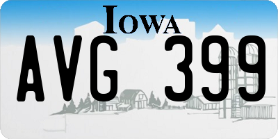 IA license plate AVG399