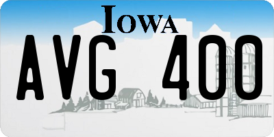 IA license plate AVG400