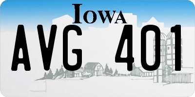 IA license plate AVG401