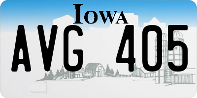 IA license plate AVG405