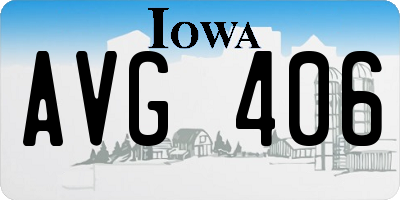 IA license plate AVG406