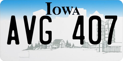 IA license plate AVG407
