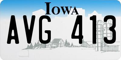 IA license plate AVG413