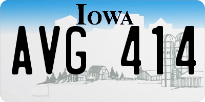 IA license plate AVG414