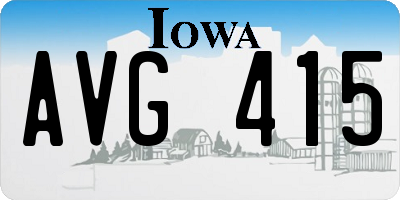 IA license plate AVG415