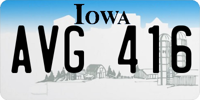 IA license plate AVG416
