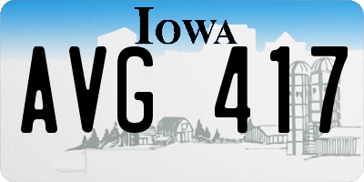 IA license plate AVG417