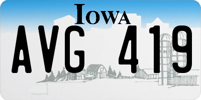 IA license plate AVG419