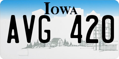 IA license plate AVG420