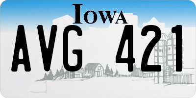 IA license plate AVG421