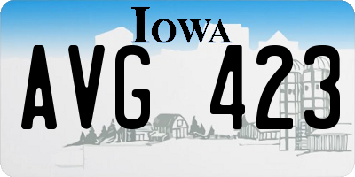 IA license plate AVG423