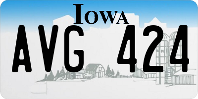 IA license plate AVG424