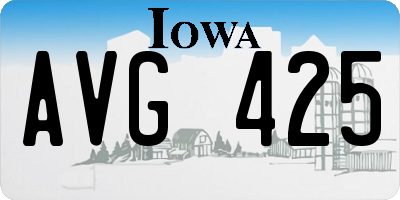 IA license plate AVG425