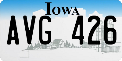 IA license plate AVG426