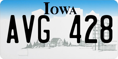 IA license plate AVG428