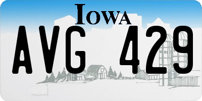 IA license plate AVG429