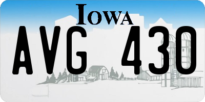 IA license plate AVG430