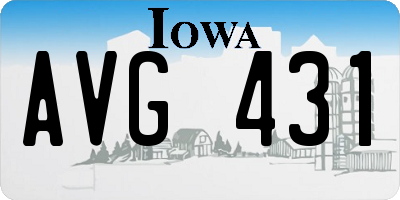 IA license plate AVG431