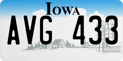IA license plate AVG433