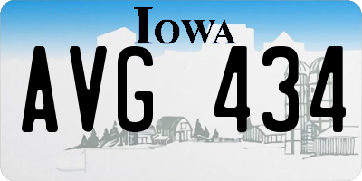 IA license plate AVG434