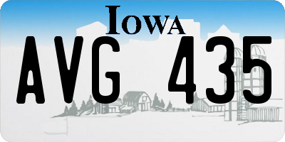 IA license plate AVG435