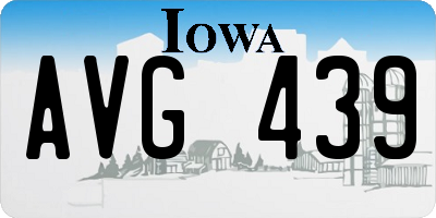 IA license plate AVG439