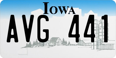 IA license plate AVG441