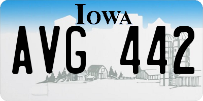 IA license plate AVG442