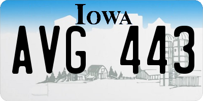 IA license plate AVG443