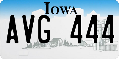 IA license plate AVG444