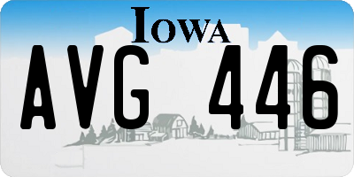 IA license plate AVG446