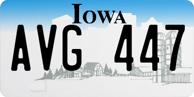 IA license plate AVG447