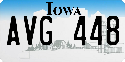 IA license plate AVG448