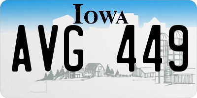 IA license plate AVG449