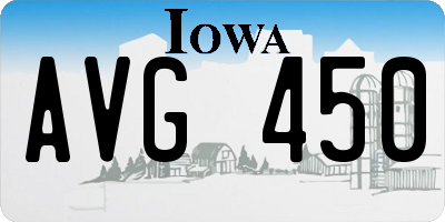 IA license plate AVG450