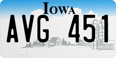 IA license plate AVG451