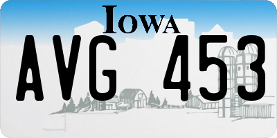 IA license plate AVG453