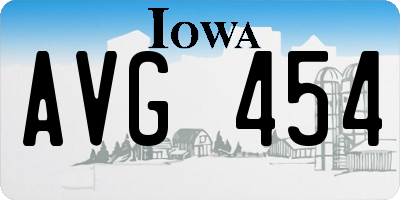 IA license plate AVG454