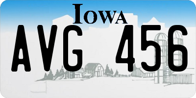 IA license plate AVG456