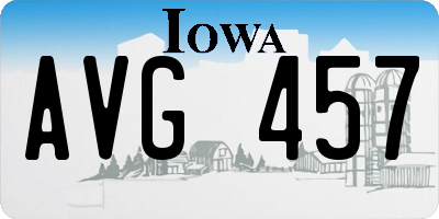 IA license plate AVG457