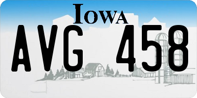 IA license plate AVG458