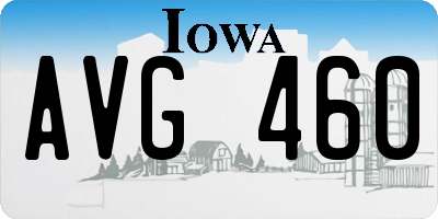 IA license plate AVG460