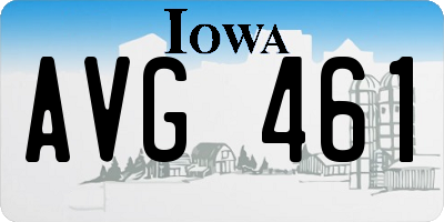 IA license plate AVG461