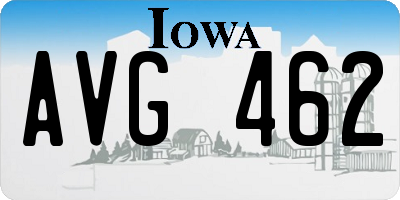 IA license plate AVG462