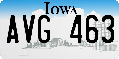 IA license plate AVG463