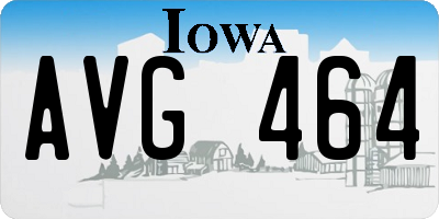 IA license plate AVG464