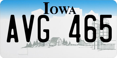 IA license plate AVG465