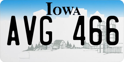 IA license plate AVG466