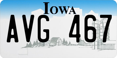 IA license plate AVG467