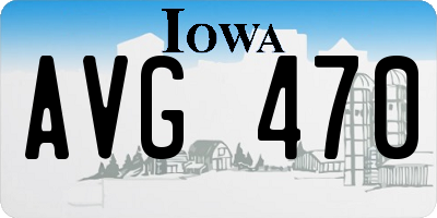 IA license plate AVG470